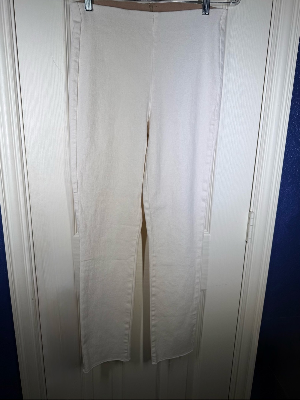 Frank & Eileen Illusion Pull On Antique White Straight-Leg Jeans Sz 27 Luxury